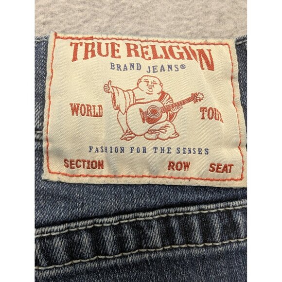 True Religion Danny Jeans Mens 38 Blue Tapered Leg Stretch Denim Casual - Picture 10 of 14